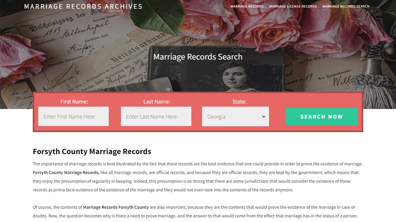 Forsyth County Marriage Records | Enter Name and Search ...